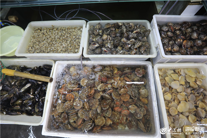 青島 休漁期水產品批發市場貨源充足，品類豐富價格穩